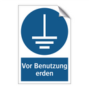 Vor Benutzung erden