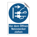 Vor dem Öffnen Netzstecker ziehen