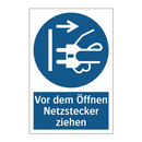 Vor dem Öffnen Netzstecker ziehen