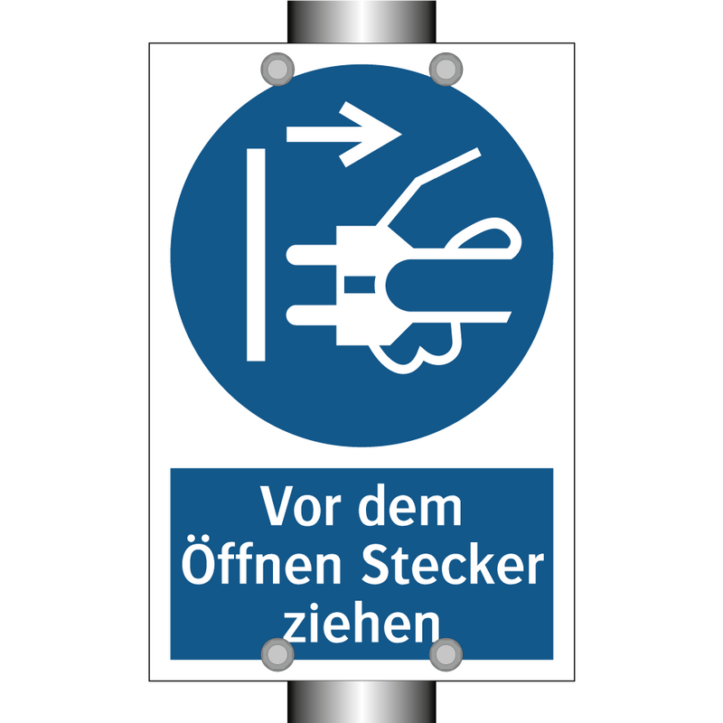 Vor dem Öffnen Stecker ziehen