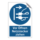 Vor Öffnen Netzstecker ziehen