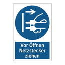Vor Öffnen Netzstecker ziehen