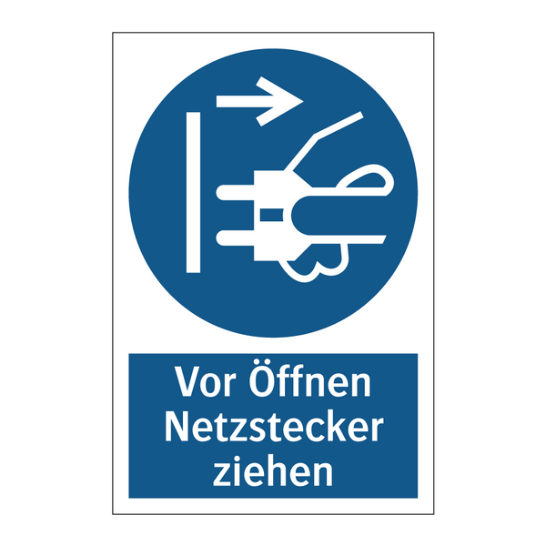Vor Öffnen Netzstecker ziehen
