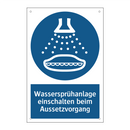 Wassersprühanlage einschalten beim Aussetzvorgang