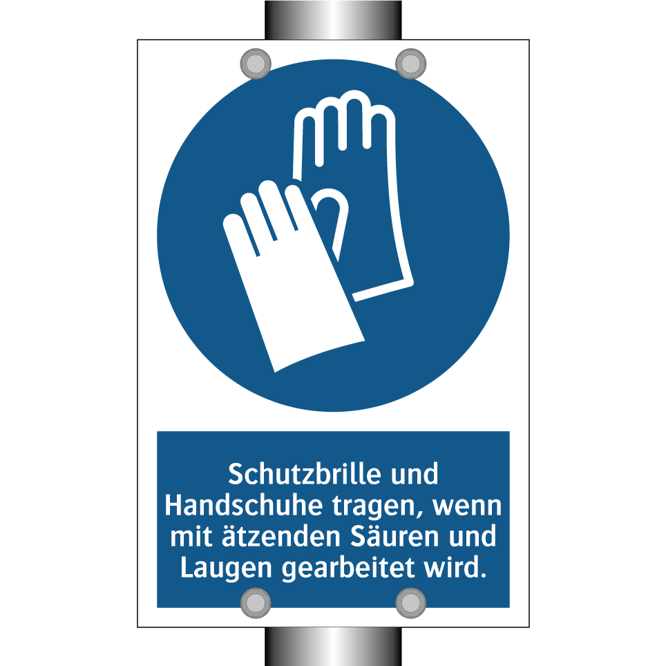 schutzbrille und handschuhe Kauf tragen, wenn mit ätzenden Säuren und Laugen gearbeitet wird. schild | SignOnline Archive Gearset:DSG Nansen Wool Mitten -