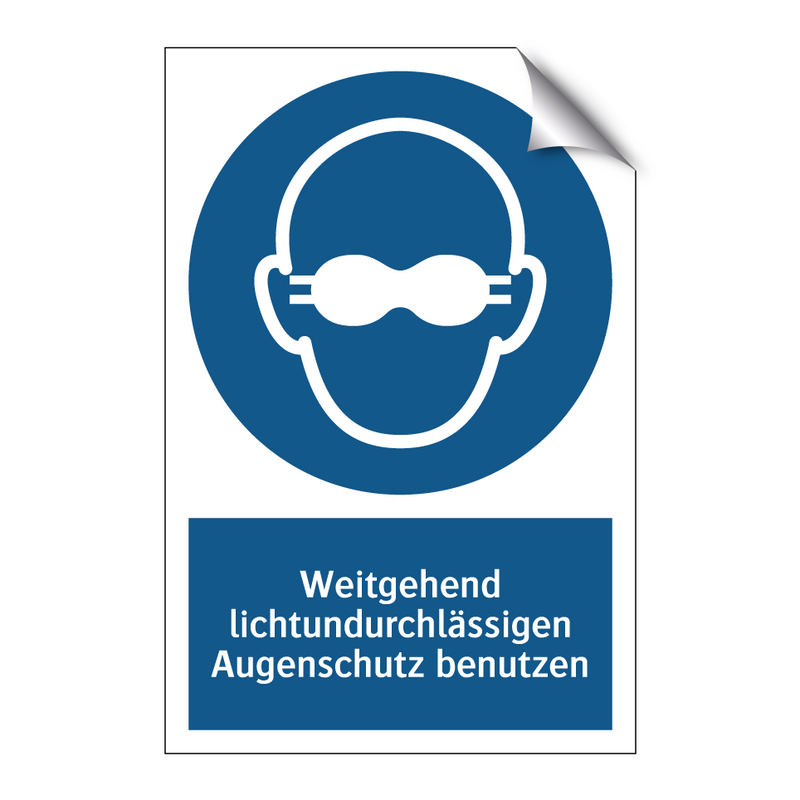 Weitgehend lichtundurchlässigen Augenschutz benutzen
