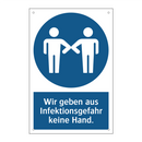 Wir geben aus Infektionsgefahr keine Hand.
