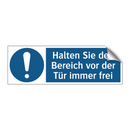 Halten Sie den Bereich vor der Tür immer frei