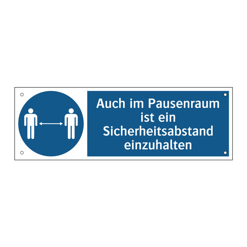 Auch im Pausenraum ist ein Sicherheitsabstand einzuhalten