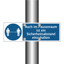 Auch im Pausenraum ist ein Sicherheitsabstand einzuhalten