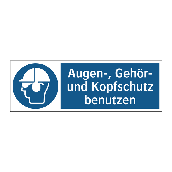 Augen-, Gehör- und Kopfschutz benutzen