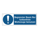 Begrenzter Raum Nur funkenfreie Werkzeuge benutzen