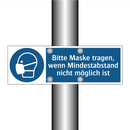 Bitte Maske tragen, wenn Mindestabstand nicht möglich ist