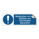 Notduschen vor dem Befüllen von Chemikalien überprüfen