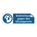 Drehrichtung gegen den Uhrzeigersinn