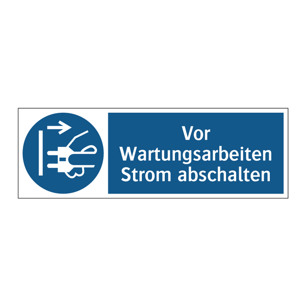 Vor Wartungsarbeiten Strom abschalten