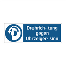 Drehrich- tung gegen Uhrzeiger- sinn