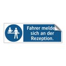 Fahrer melden sich an der Rezeption.