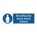 Druckflasche durch Kette sichern