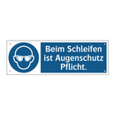 Beim Schleifen ist Augenschutz Pflicht.