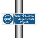 Beim Schleifen ist Augenschutz Pflicht.