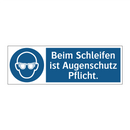 Beim Schleifen ist Augenschutz Pflicht.