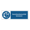 Gesichtschutzschild benutzen