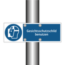 Gesichtsschutzschild benutzen