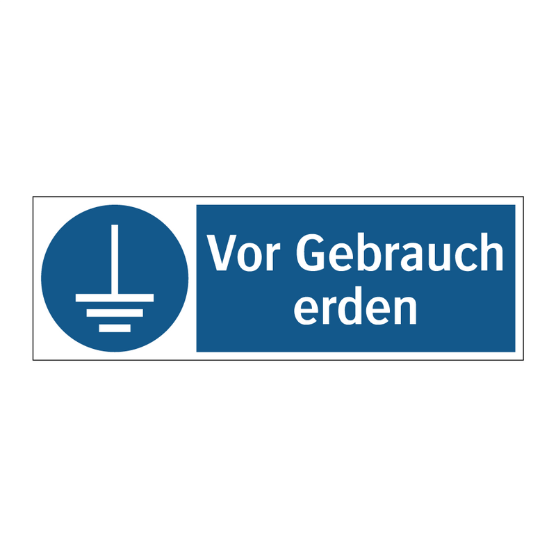Vor Gebrauch erden