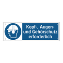 Kopf-, Augen- und Gehörschutz erforderlich