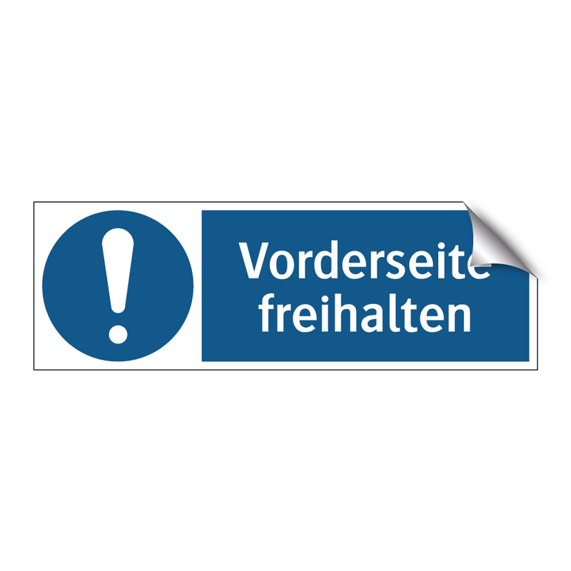 Vorderseite freihalten