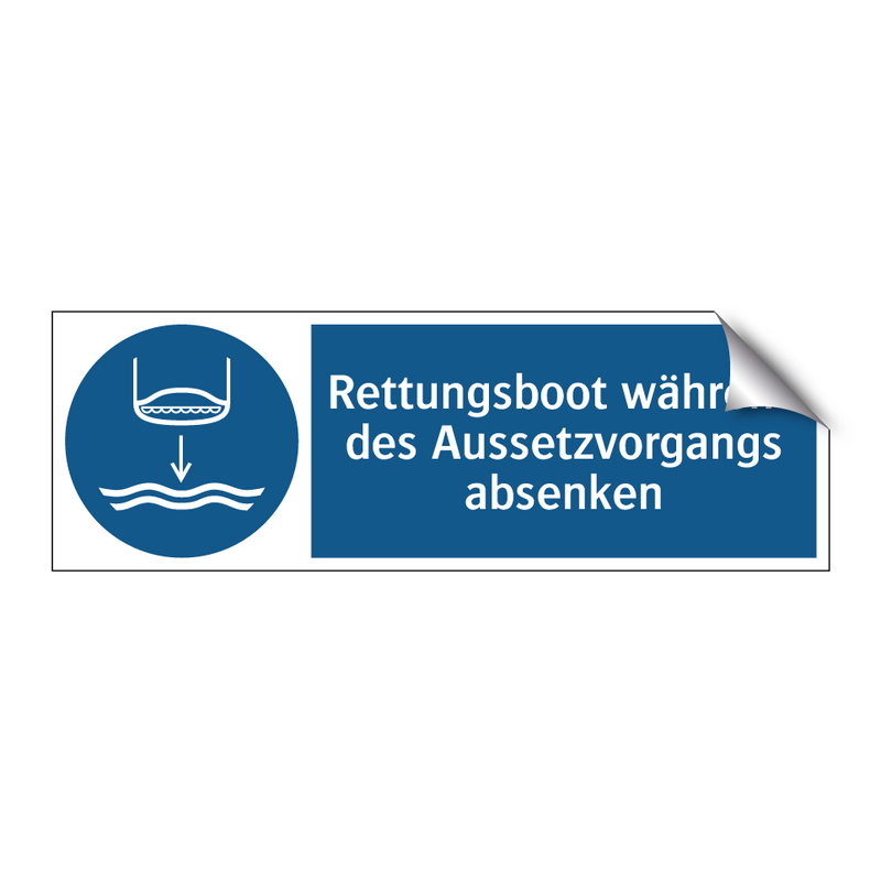 Rettungsboot während des Aussetzvorgangs absenken