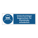 Undurchsichtiger Augenschutz für Kleinkinder erforderlich