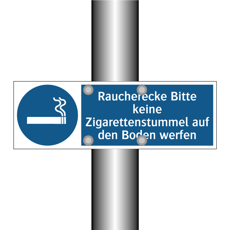 Raucherecke Bitte keine Zigarettenstummel auf den Boden werfen
