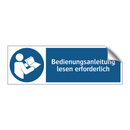 Bedienungsanleitung lesen erforderlich
