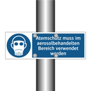 Atemschutz muss im aerosolbehandelten Bereich verwendet werden