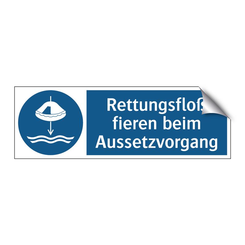 Rettungsfloß fieren beim Aussetzvorgang