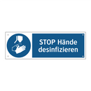 STOP Hände desinfizieren