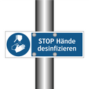 STOP Hände desinfizieren