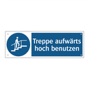 Treppe aufwärts hoch benutzen