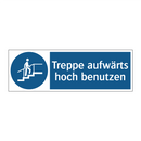 Treppe aufwärts hoch benutzen
