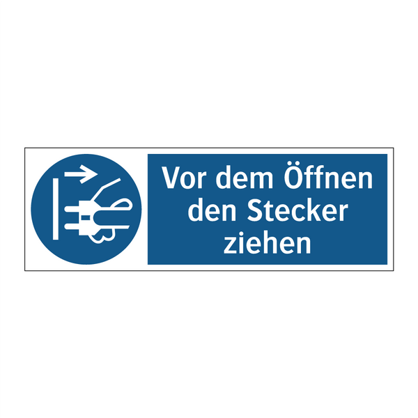 Vor dem Öffnen den Stecker ziehen