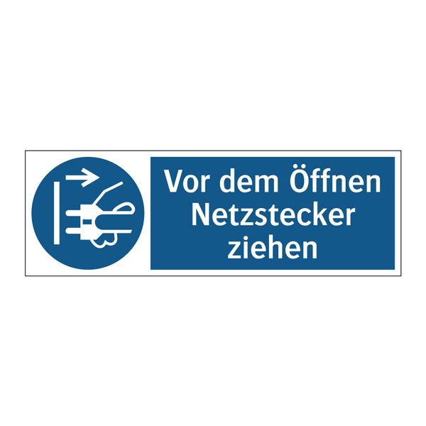 Vor dem Öffnen Netzstecker ziehen