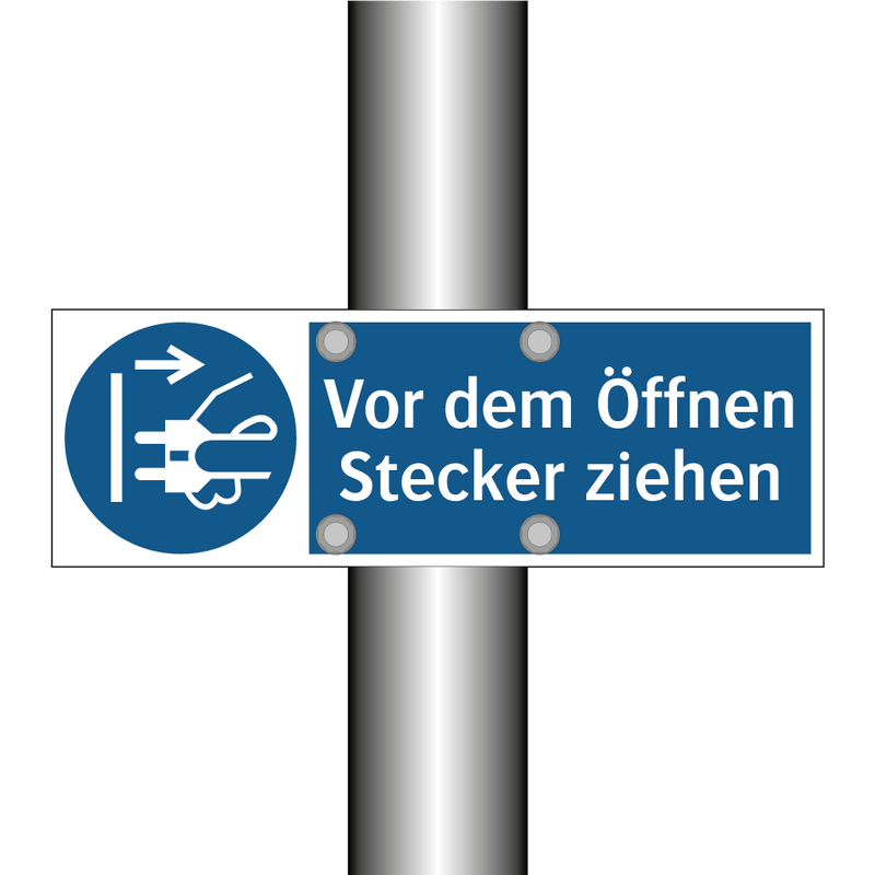 Vor dem Öffnen Stecker ziehen