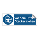 Vor dem Öffnen Stecker ziehen