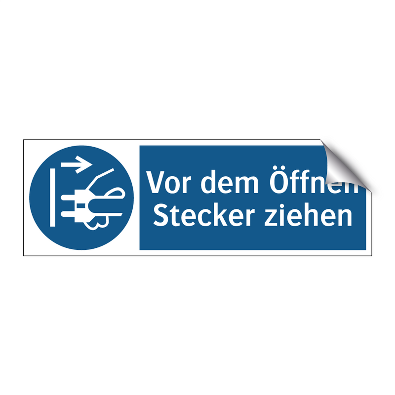 Vor dem Öffnen Stecker ziehen