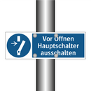 Vor Öffnen Hauptschalter ausschalten