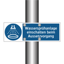 Wassersprühanlage einschalten beim Aussetzvorgang