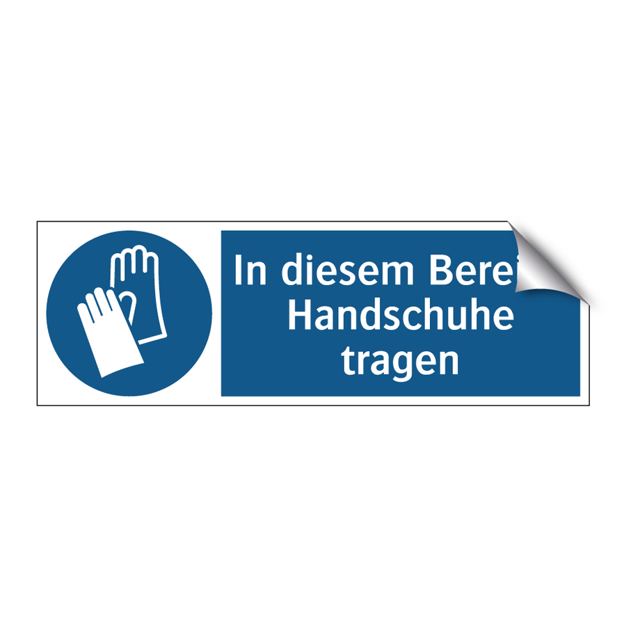 handschuhe tragen Kauf In diesem Bereich Handschuhe tragen schild | SignOnline