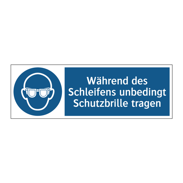 Während des Schleifens unbedingt Schutzbrille tragen